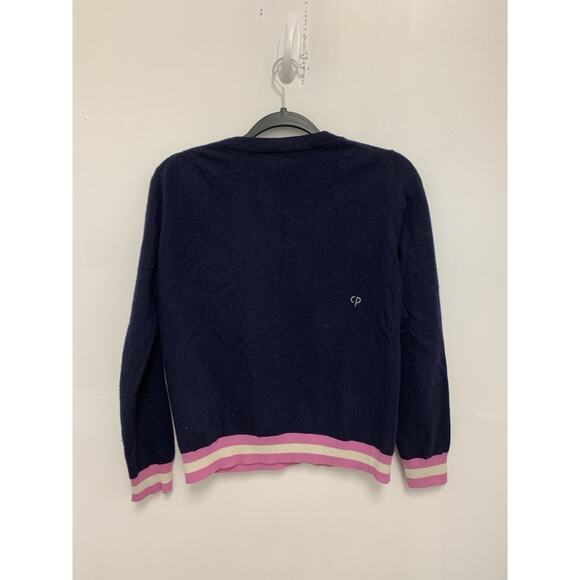 Chinti and Parker Wool Cashmere Blend Sweater Size Small Navy Knit Crew Neck - Picture 3 of 7